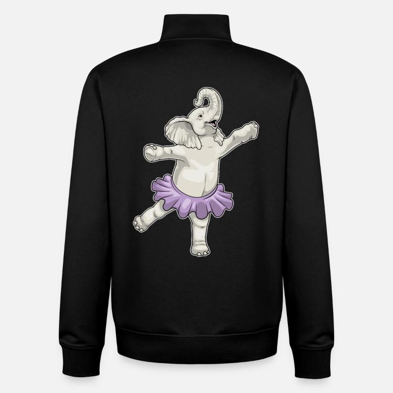 Éléphant Ballerine Ballet Danse - Sweat zippé unisexe en coton bio Stanley/Stella - noir