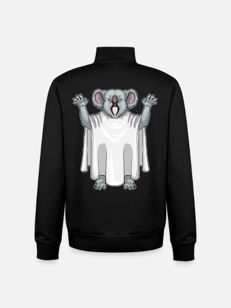 Koala Halloween Ghost - Unisex Organic Zip Sweatshirt by Stanley/Stella - black