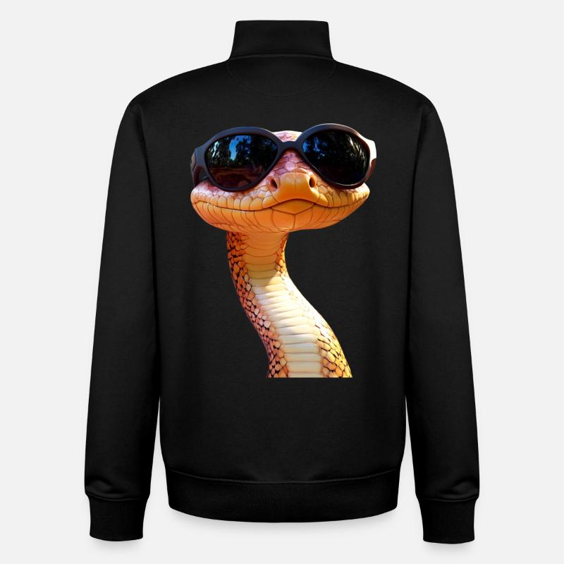 Schlange Python Kobra Mamba Klapperschlange Snake - Unisex Organic Zip Sweatshirt von Stanley/Stella - Schwarz