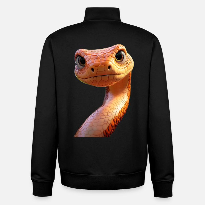 Schlange Python Kobra Mamba Klapperschlange Snake - Unisex Organic Zip Sweatshirt von Stanley/Stella - Schwarz