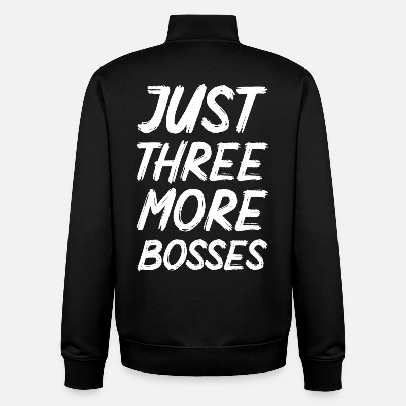 Plus que trois patrons - Sweat zippé unisexe en coton bio Stanley/Stella - noir