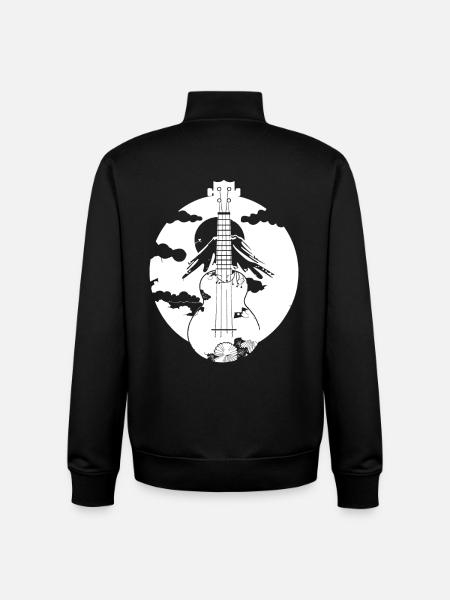 Ukulele Graphics - Unisex Organic Zip Sweatshirt by Stanley/Stella - black