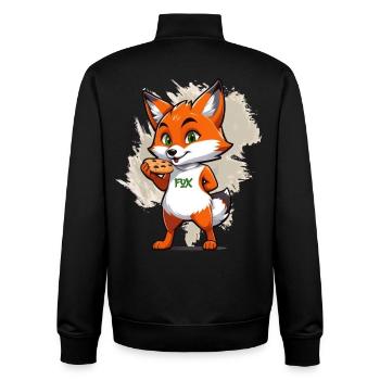 Renard aux biscuits - Sweat zippé unisexe en coton bio Stanley/Stella - noir - Dos - AI Model Male 185 light (185cm)