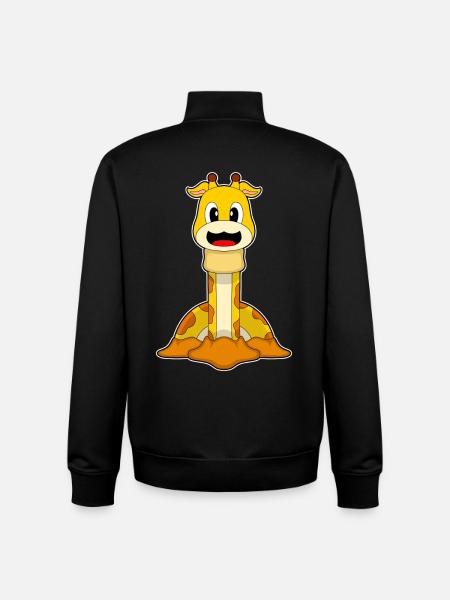 Funny Giraffe - Unisex Organic Zip Sweatshirt by Stanley/Stella - black