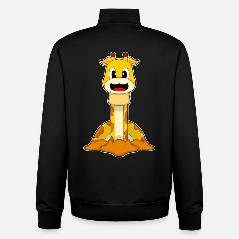 Funny Giraffe - Unisex Organic Zip Sweatshirt by Stanley/Stella - black