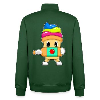 Cupcake Cricket Cricketschläger - Unisex Organic Zip Sweatshirt von Stanley/Stella - Flaschengrün - Hinten - AI Model Male 185 dark (185cm)