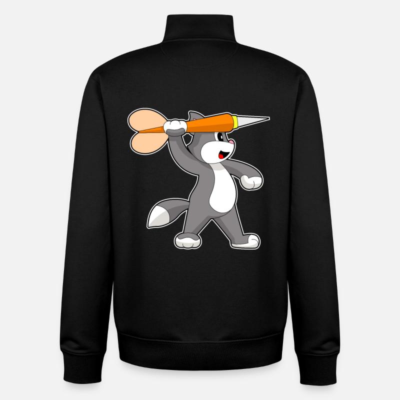 Katze Dart Dartpfeil - Unisex Organic Zip Sweatshirt von Stanley/Stella - Schwarz