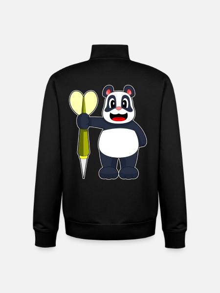 Panda Dart Dartpfeil - Unisex Organic Zip Sweatshirt by Stanley/Stella - black