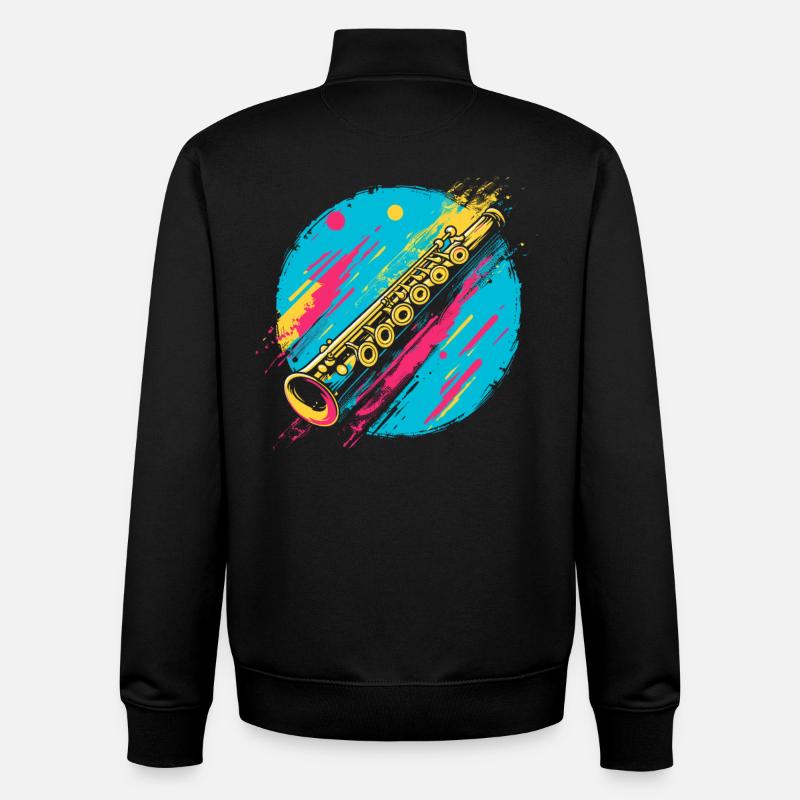 Flûte - Sweat zippé unisexe en coton bio Stanley/Stella - noir