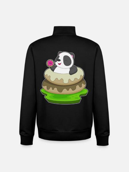 Panda Donut - Sweat zippé unisexe en coton bio Stanley/Stella - noir