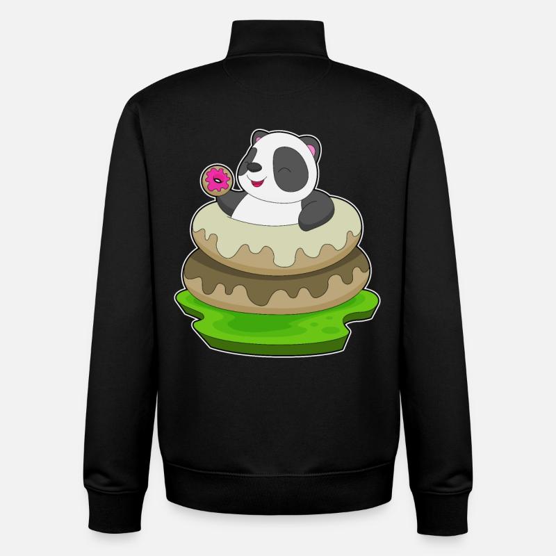 Panda Donuts - Unisex Organic Zip Sweatshirt von Stanley/Stella - Schwarz