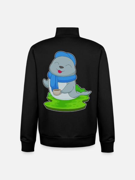 Seal Coffee Mug - Unisex Organic Zip Sweatshirt by Stanley/Stella - black
