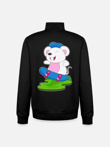 Mouse Skater Skateboard - Sweat zippé unisexe en coton bio Stanley/Stella - noir
