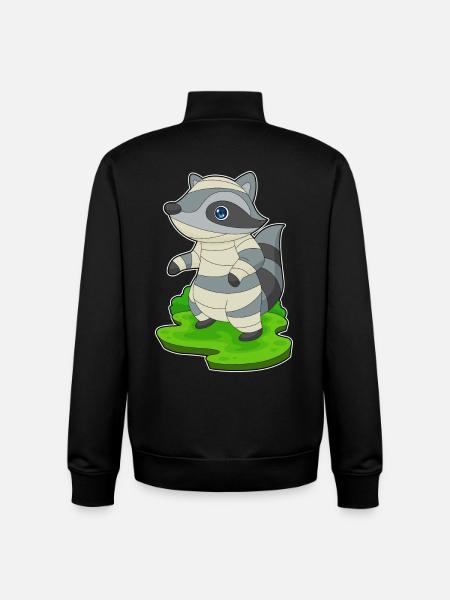 Raccoon Halloween Mummy - Unisex Organic Zip Sweatshirt by Stanley/Stella - black