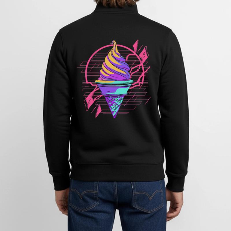 Cornet de crème glacée Synthwave Sweat zippé unisexe en coton bio Stanley/Stella
