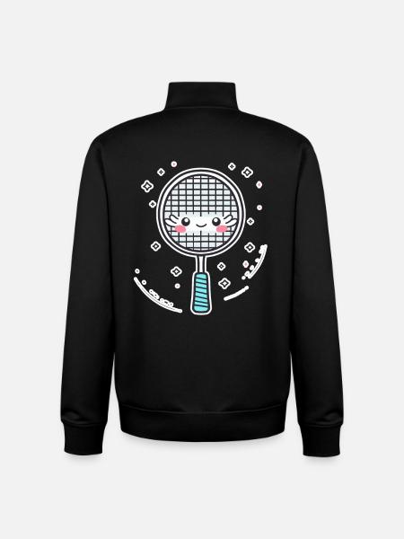 Badminton Racket Comic Look - Unisex Organic Zip Sweatshirt by Stanley/Stella - black