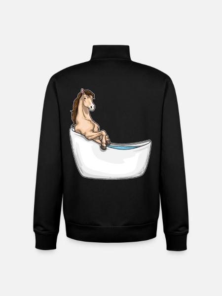 Baignoire pour chevaux - Sweat zippé unisexe en coton bio Stanley/Stella - noir