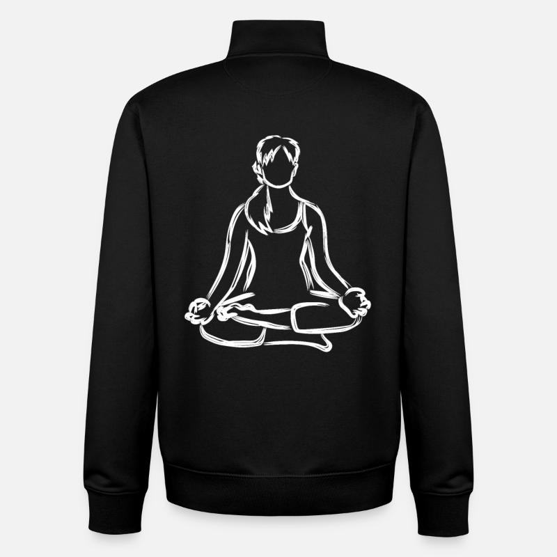 Dessin de Yogini - Sweat zippé unisexe en coton bio Stanley/Stella - noir
