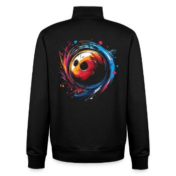 Vintage Bowling Retrowave - Unisex Organic Zip Sweatshirt by Stanley/Stella - black - Back - AI Model Male 185 light (185cm)