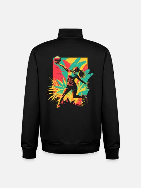 Volleyball player - Unisex Organic Zip Sweatshirt by Stanley/Stella - black