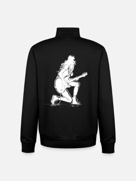 Fille de guitare - Sweat zippé unisexe en coton bio Stanley/Stella - noir