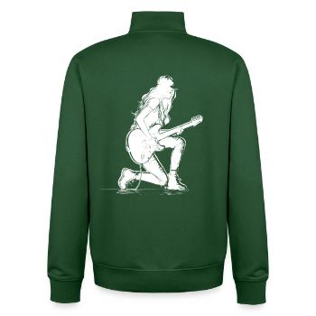 Guitar Girl - Unisex Organic Zip Sweatshirt by Stanley/Stella - bottle green - Back - AI Model Male 185 dark (185cm)