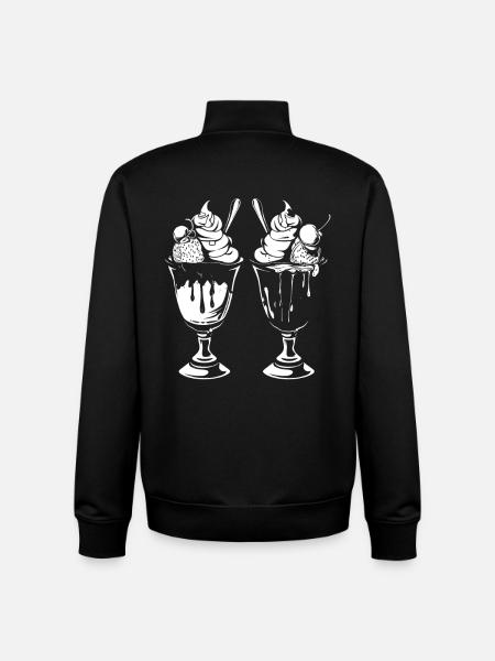 Graphique de coupe glacée - Sweat zippé unisexe en coton bio Stanley/Stella - noir