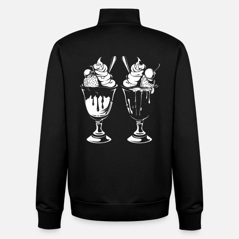 Graphique de coupe glacée - Sweat zippé unisexe en coton bio Stanley/Stella - noir