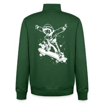 Skateboard Boy - Unisex Organic Zip Sweatshirt by Stanley/Stella - bottle green - Back - AI Model Male 185 dark (185cm)