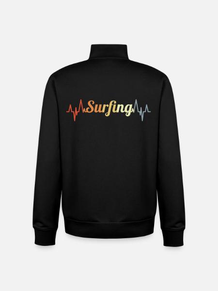 Surfing cardiogram - Unisex Organic Zip Sweatshirt by Stanley/Stella - black