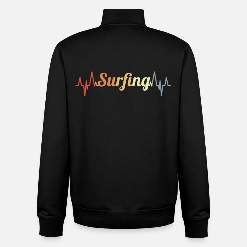 Surfen Kardiogramm - Unisex Organic Zip Sweatshirt von Stanley/Stella - Schwarz