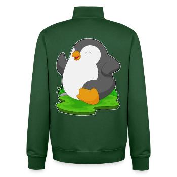 Penguin Jogger Jogging Sport - Sweat zippé unisexe en coton bio Stanley/Stella - vert bouteille - Dos - AI Model Male 185 dark (185cm)