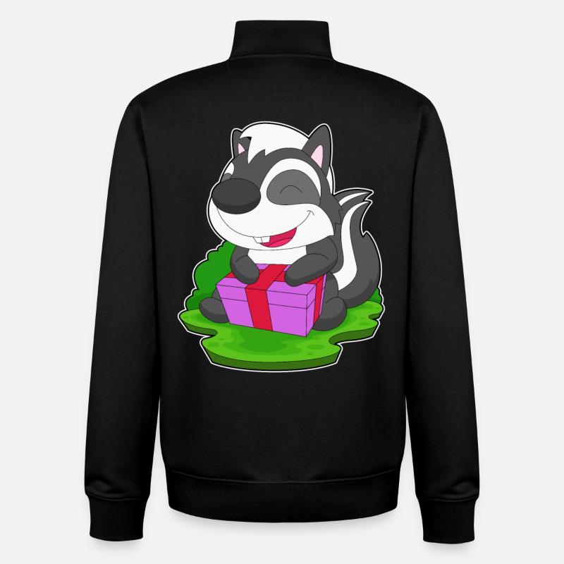Skunk Christmas Package - Unisex Organic Zip Sweatshirt by Stanley/Stella - black
