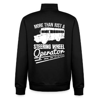 Plus qu’un simple opérateur de volant - Sweat zippé unisexe en coton bio Stanley/Stella - noir - Dos - AI Model Male 185 light (185cm)