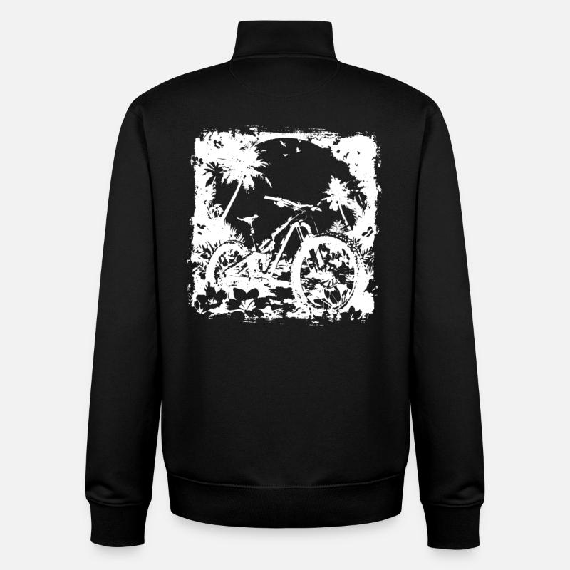Mountainbiker Grafik - Unisex Organic Zip Sweatshirt von Stanley/Stella - Schwarz