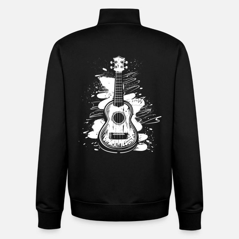 Ukulele Graffiti - Unisex Organic Zip Sweatshirt by Stanley/Stella - black