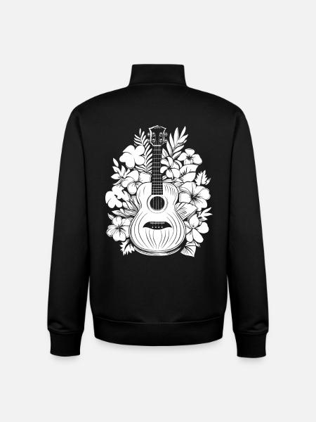 Ukulele Cartoon - Unisex Organic Zip Sweatshirt by Stanley/Stella - black