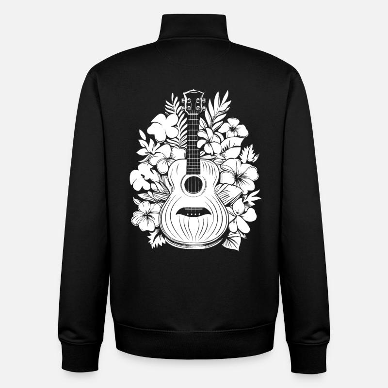 Ukulele Cartoon - Unisex Organic Zip Sweatshirt von Stanley/Stella - Schwarz