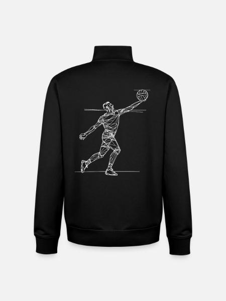 Volleyball Player Sketch - Unisex Organic Zip Sweatshirt by Stanley/Stella - black