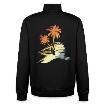 Railway Portrait - Unisex Organic Zip Sweatshirt by Stanley/Stella - black - Back - AI Model Male 185 light (185cm)