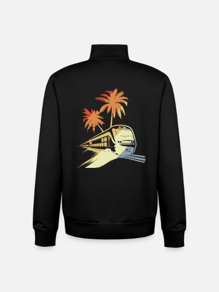 Railway Portrait - Unisex Organic Zip Sweatshirt by Stanley/Stella - black