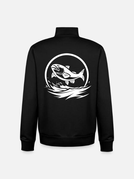 Angler Graphics - Unisex Organic Zip Sweatshirt by Stanley/Stella - black
