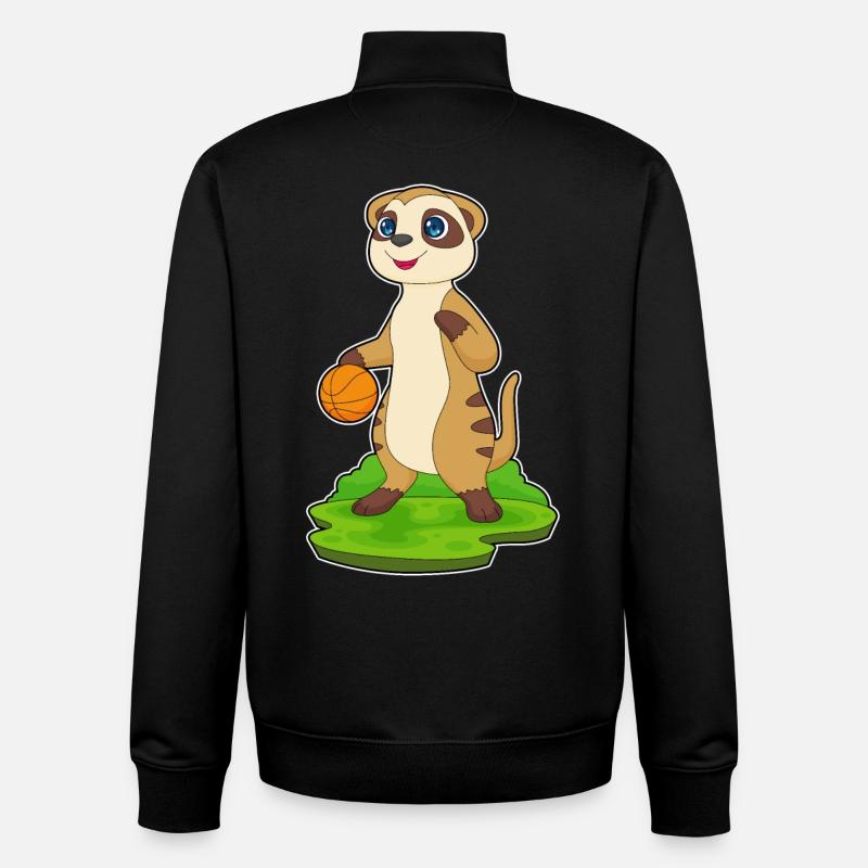 Meerkat Basketteur Basketteur - Sweat zippé unisexe en coton bio Stanley/Stella - noir