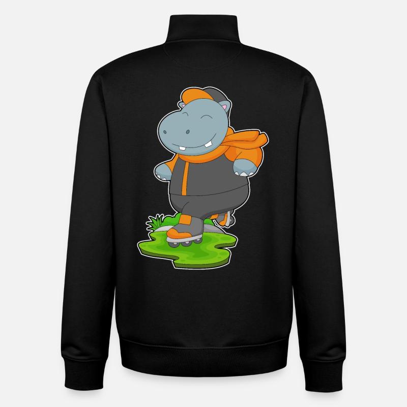 Nilpferd Inline skating Inline skates - Unisex Organic Zip Sweatshirt von Stanley/Stella - Schwarz