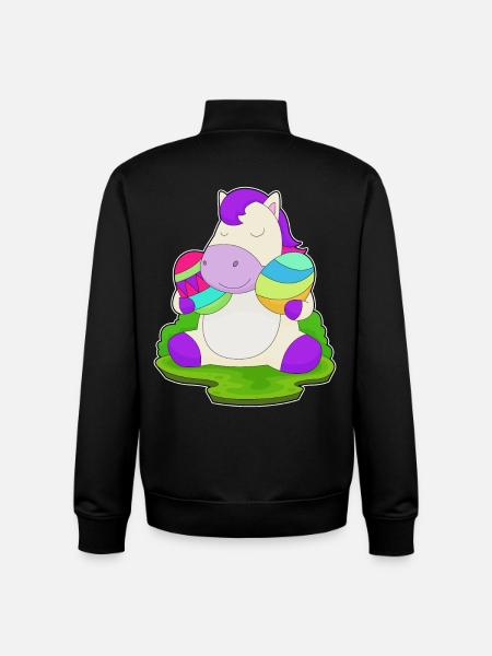 Pferd Ostern Ostereier - Unisex Organic Zip Sweatshirt von Stanley/Stella - Schwarz