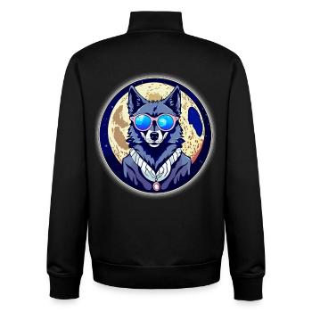 Wolf auf dem Mond - Unisex Organic Zip Sweatshirt von Stanley/Stella - Schwarz - Hinten - AI Model Male 185 light (185cm)