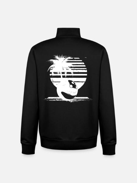 Boule de bowling - Sweat zippé unisexe en coton bio Stanley/Stella - noir