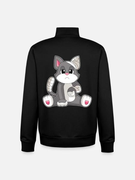 Bandage pour chat - Sweat zippé unisexe en coton bio Stanley/Stella - noir