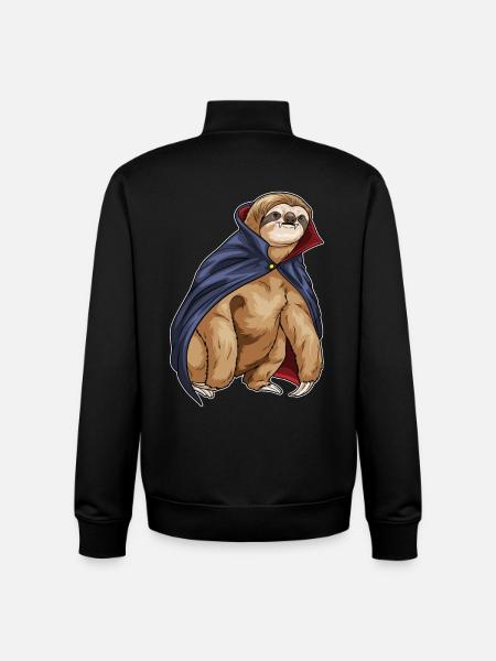 Sloth Halloween Vampire - Unisex Organic Zip Sweatshirt by Stanley/Stella - black