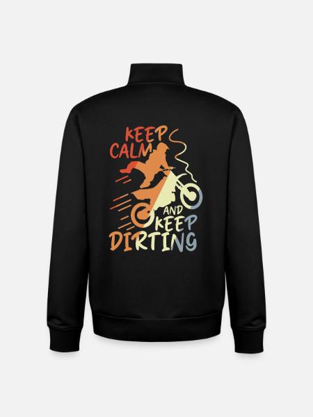 Keep Calm and Keep Dirting - Unisex Organic Zip Sweatshirt by Stanley/Stella - black
